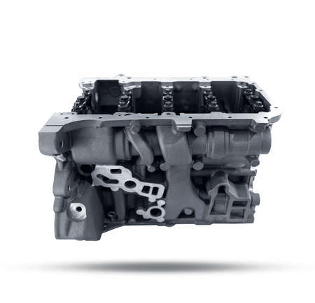 Car Engine Block in white backgroundの写真素材
