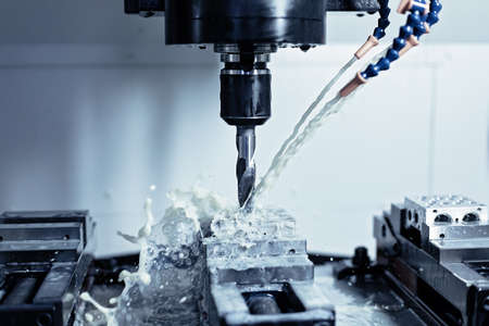 Metalworking CNC milling machine. Cutting metal modern processing technologyの写真素材