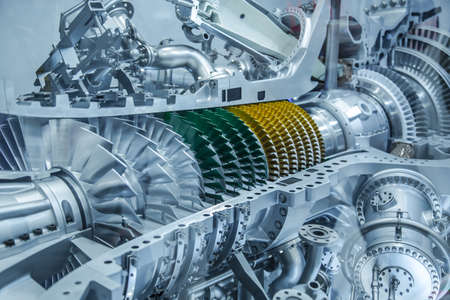 Cross section of a turbo jet engineの写真素材