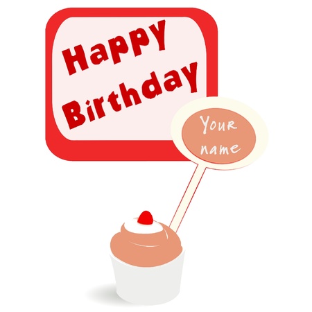 happy birthday cupcakeのイラスト素材