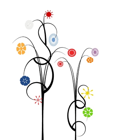 retro flowersのイラスト素材