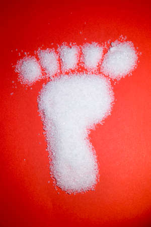Diabetic foot made of sugarの写真素材