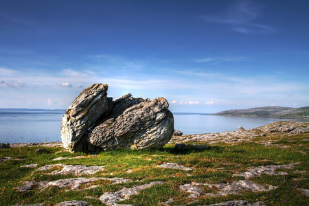 Burren stone, Irish coastの写真素材