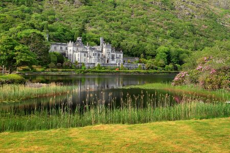 Kylemore Abbey in Connemara mountains,Irelandのeditorial素材