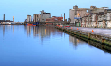 Industrial harbor in Cork,Irelandの写真素材