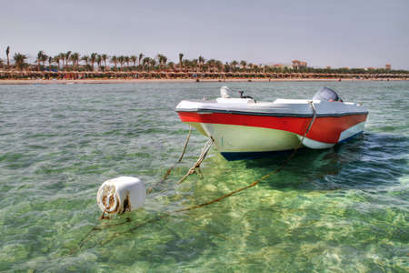 Motorboat in the Red Seaの写真素材