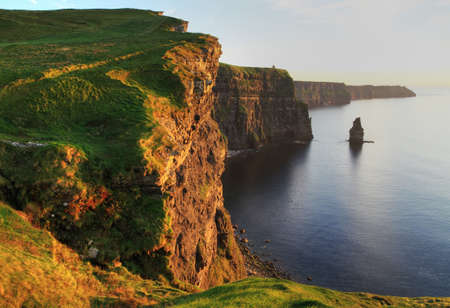 Cliffs of Moher at sunset in Irelandの写真素材