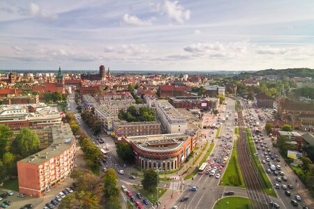Panorama of Gdansk city centreのeditorial素材