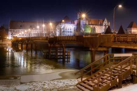 Bridge to the Marienburg Castle, Polandのeditorial素材