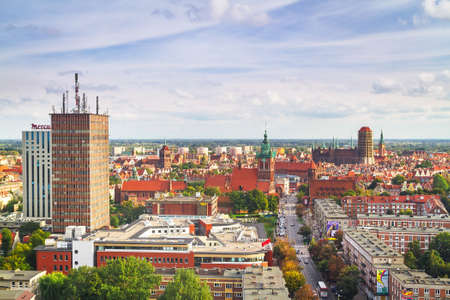 Panorama of Gdansk city centreのeditorial素材