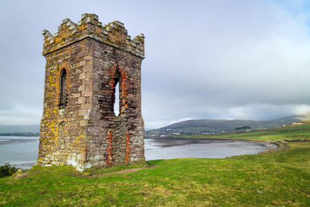 Irish watch tower over Dingle Bay - Co. Kerryの写真素材