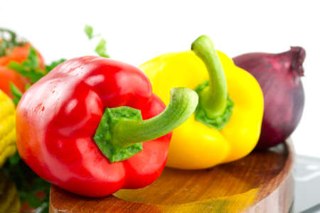 Red pepper with vegetablesの写真素材