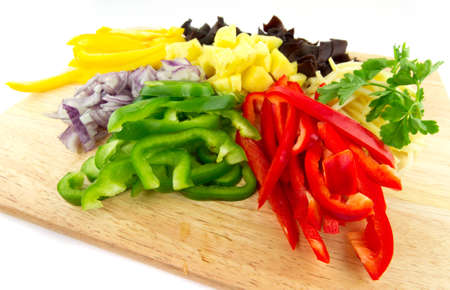 Sliced vegetables for cooking chineseの写真素材