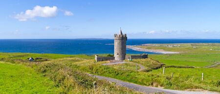 Panorama of Doonagore Castle near Doolin, Irelandのeditorial素材
