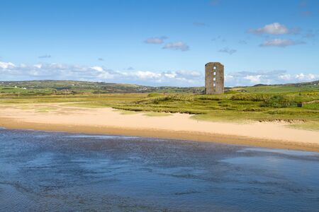 River view with ruins of Dough Castle in Lahinch, Co. Clare, Irelandのeditorial素材