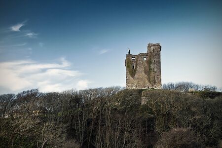 Ruins of Ballinalacken Castle in Co. Clare, Irelandのeditorial素材