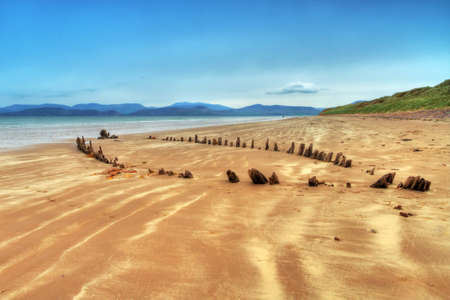 The Sunbeam shipwreck on Rossbeigh beach, Irelandの写真素材