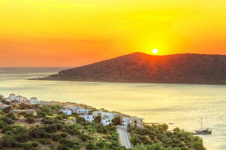 Sunrise at Mirabello Bay on Crete, Greeceの写真素材
