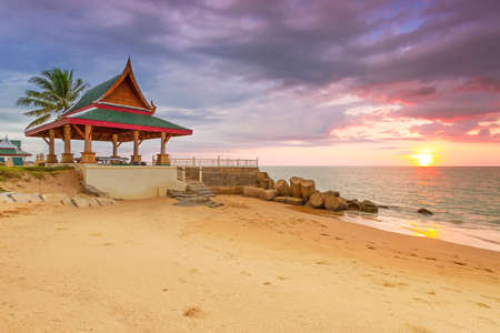 Amazing sunset on the beach of Koh Kho Khao island in Thailandの写真素材