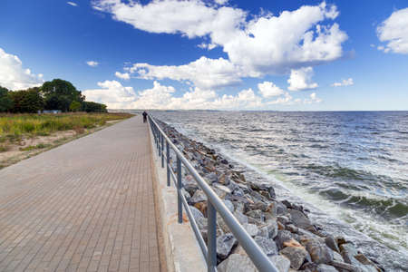 Promenade at Baltic Sea in Gdansk, Polandの写真素材