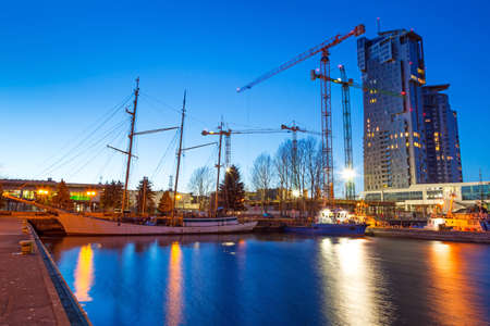 Modern architecture of Sea Towers skyscraper in Gdyniaのeditorial素材