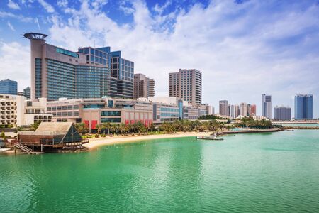 Cityscape of Abu Dhabi with skyscrapers, UAEのeditorial素材