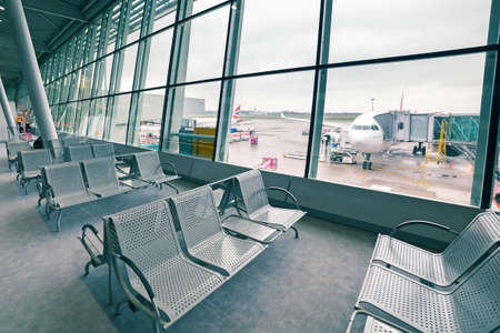 Emirates Airbus A330 plane at Chopin Airportのeditorial素材