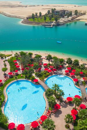 Pool area of Khalidiya Palace resortのeditorial素材