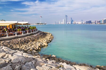 Restaurant at Persian Gulf in Abu Dhabiのeditorial素材