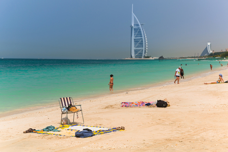 People on the Jumeirah Beach in Dubai, UAEのeditorial素材