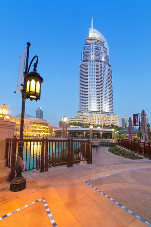 Dubai Mall and the Luxurious Address Hotel in downtown of Dubai, UAEのeditorial素材