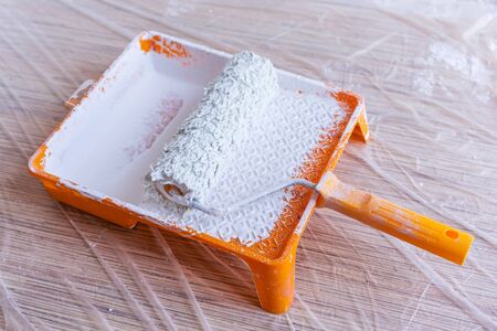 White paint for house renovationの写真素材