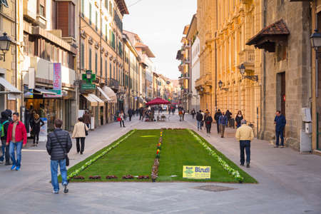Architecture of Pisa city with traditional narrow streets, Italyのeditorial素材