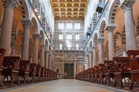 Interiors of Cathedral at the Leaning Tower of Pisa, Italyのeditorial素材