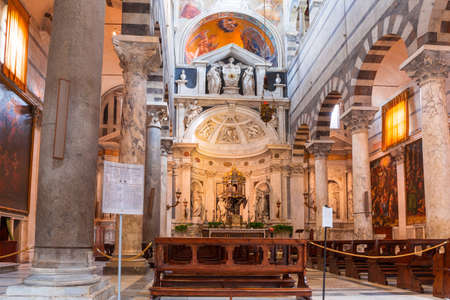 Interiors of Cathedral at the Leaning Tower of Pisa, Italyのeditorial素材