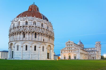 Cathedral and the Leaning Tower of Pisa at Piazza dei Miracoliの写真素材