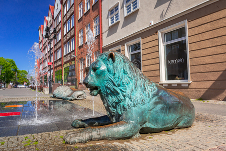 Architecture of old town in Gdansk, Polandの写真素材