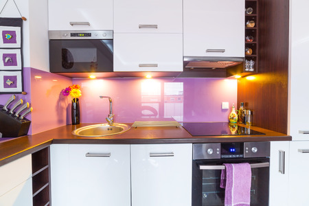 Modern white kitchen interiorの写真素材