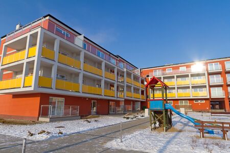 New apartments during winterの写真素材