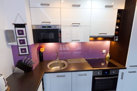 Modern white kitchen interiorの写真素材
