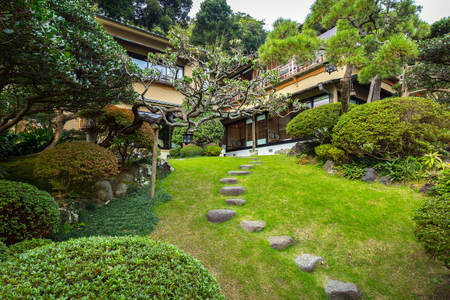Japanese garden in Kamakura, Japanのeditorial素材