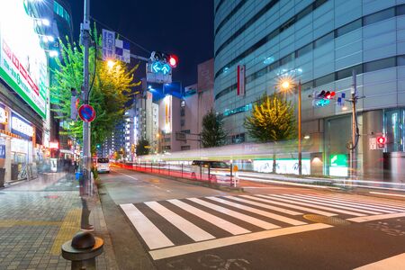 TOKYO, JAPAN - NOVEMBER 13, 2016: Cityscape of Ikebukuro district in Tokyo at night, Japan. Tokyo Metropolis is both the capital and most populous city of Japan.のeditorial素材