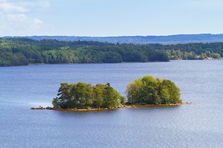 Idyllic scenery of the lake in summer time, Swedenの写真素材