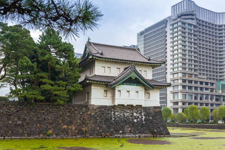 Walls of the Imperial Palace in the Kokyogaien Park of Tokyo, Japanのeditorial素材