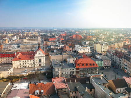 Aerial view of Grudziadz city in Polandのeditorial素材