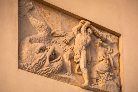 Relief on the Brandenburg Gate in Berlin, Germanyの写真素材