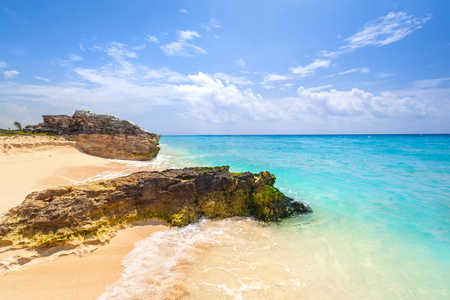 Caribbean Sea beach in Playa del Carmen, Mexicoの写真素材