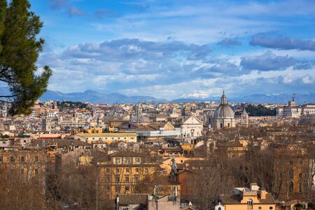 Aerial view of the Rome city with bueautiful architecture, Italyの写真素材