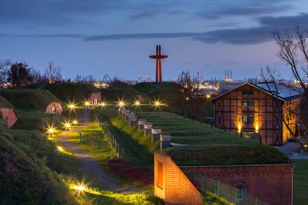 Beautiful scenery of Gradowa Hill in Gdansk at dawn, Poland.の写真素材