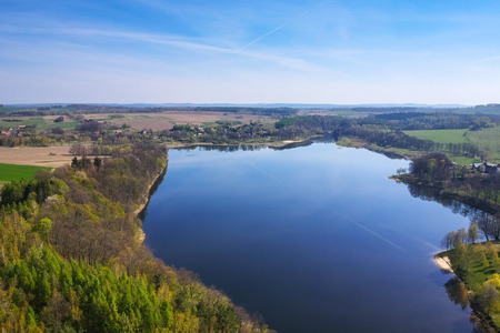 Beautiful lake at Czocha Castle in Lower Silesian Voivodeship, Polandのeditorial素材